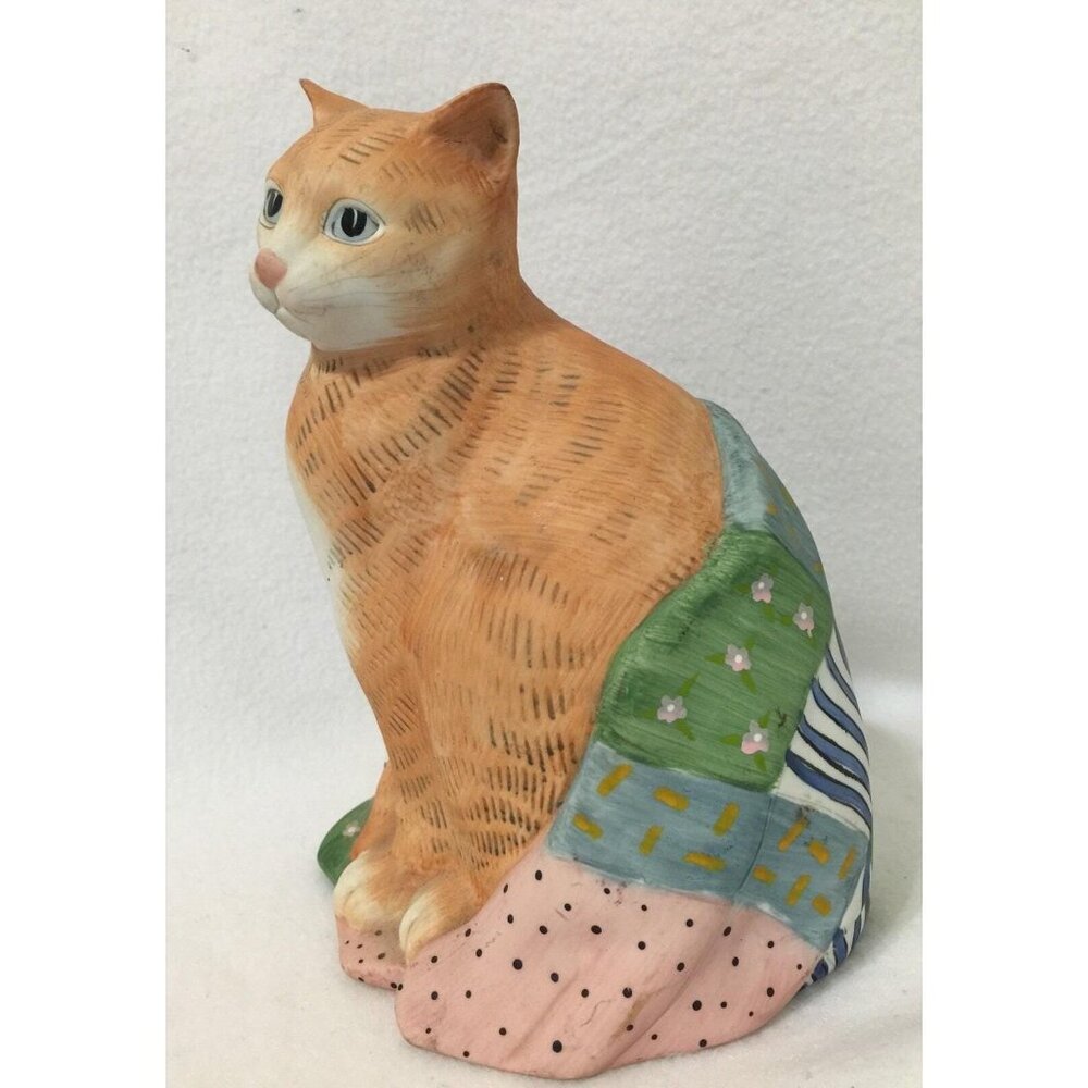Orange Tabby Cat Porcelain Figurine Mary Lake Thompson 8 1/2" Tall Silvestri - Picture 3 of 7
